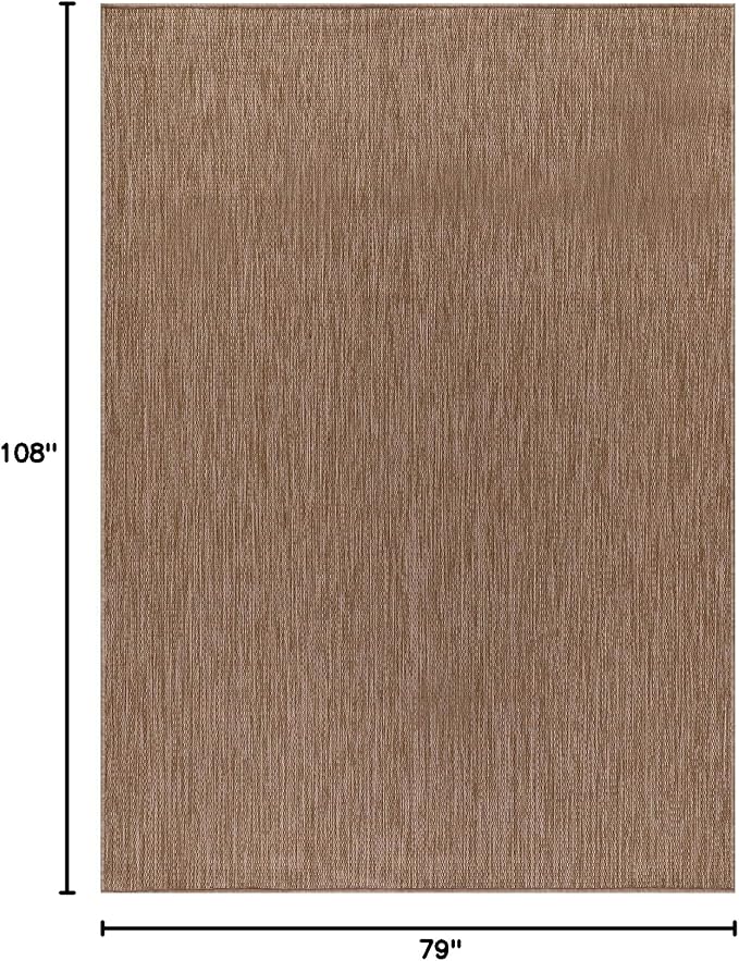 CAMILSON Outdoor Rug 6x9 Modern Area Rugs for Indoor and Outdoor Patios and Porches - Waterproof, Washable, Non-Shedding, Easy-to-Clean Outside Carpet (6 x 9, Solid - Jute)