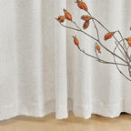 MYSKY HOME Kitchen Window Curtains Half Sheer Drapes 45 Inches Long, Boho Farmhouse Style Linen Polyester Blend Fabric, Decorative Texture for Bathroom/Closet/Cafe, 50" x 45", Linen, 2 Pieces