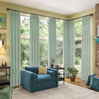 RAIN CITY Light Green Linen Blackout Curtains 108 Inch Long for Living Room,2 Panels Pinch Pleated Drape with Hooks Back Tab Boho Decor, Textured Full Black Out Curtains for Bedroom 50 x 108