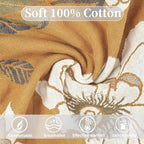 Boho Throw Blanket for Bed - 100% Pure Cotton Ultra Soft Rustic Quilt - Farmhouse Decor Bed Blankets, All Season Rustic Throw for Sofa Couch Chair(60"×80", Flower Branch 2)