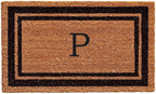 Calloway Mills 152963672P Black Border 36" x 72" Monogram Doormat Letter (P)