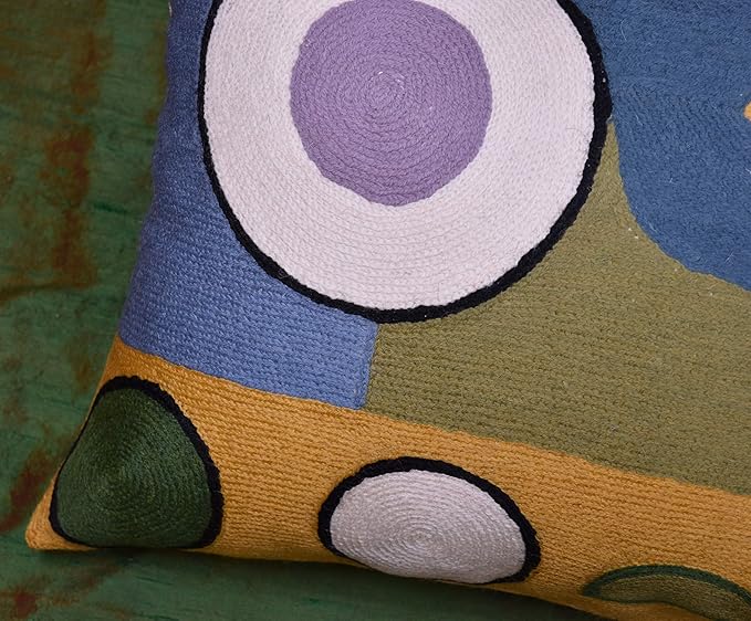 Lumbar Kandinsky Abstract Pillow Cover - Soul Modern Chair Pillowcase Abstract Couch Cushion Contemporary Pillowsham Farmhouse Sofa Handmade Wool Size 14x20