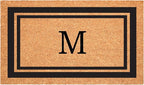 Calloway Mills 152962436M Black Border 24" x 36" Monogram Doormat, (Letter M)