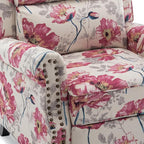 UIXE Pushback Recliner Chairs Set of 2, Fabric Armchair Push Back Accent Chair, Rivet Trim Club Chair Home Theater Overstuffed Single Sofa Reading Seat for Living Room, Pattern