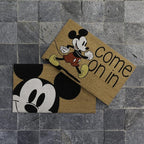 Gertmenian Disney Mickey Mouse Coir Doormat - 2x3 Welcome Mat (2-Pack), Ideal for High Traffic Areas in Front Door, Garage, Entryway - Love/Hello, 47533
