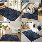 BEQHAUSE Dirt Trapper Door Mat 32"x48" Non-Slip Door Mats Washable Entryway Rugs Stain Resistant Doormat Absorbent Welcome Floor Mat for Front Back Door, Muddy Wet Shoes & Paws,Blue