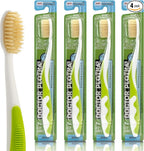 MOUTHWATCHERS Soft Flossing Toothbrushes, Value Pack of 4, Green, Manual Toothbrush for Adults, Ultra Clean, Good for Sensitive Teeth and Gums, by Dr. Plotka's
