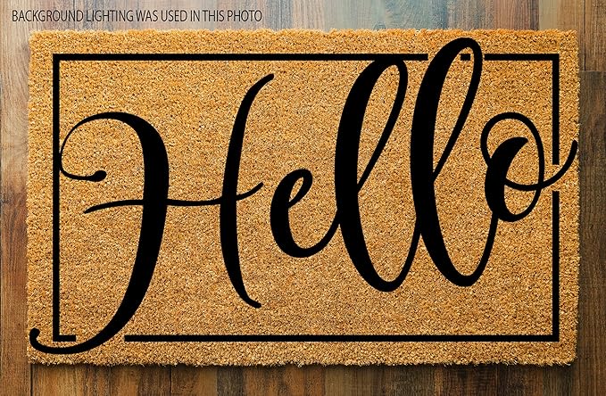 PLUS Haven Pure Coco Coir Doormat with Heavy-Duty Backing (Hello 1)