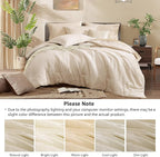 Monbix Full Size Comforter Set, Birch Marble Pattern Bedding Comforter for Full Size Bed Set, Reversible Bedding Sets 7 Pieces, Bed in a Bag with Comforter, Sheets, Pillowcases & Shams