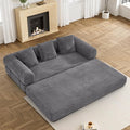 Convertible Sleeper Sofa Bed with Pillow, 4-in-1 Corduroy Folding Mattress Couch with Fixed-Shape Frame, Futon Fold Out Floor Sofa Cama Lounge Couch for Living Room Bedroom Studio, Grey