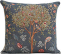 Charlotte Home Furnishings Decorative Tapestry Pillow Cover 19x19 in, Blue Kelmscott Couch Throw Pillow Cover, French Country Square Cushion Cases for Bed Room Home Decor, Soft Cotton Jacquard Woven