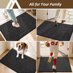 COSY HOMEER-Door-Mat 20" x 32" Non Slip Absorbent Entryway Rugs Dirt Trapper Doormats Washable Entrance Mats Low Pile Welcome Floor Mat for Front Back Door and Entry Mats,Black
