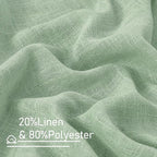 LAMIT 95 Inches Long Fresh Green Linen Curtains for Living Room, Bronze Grommet Linen Textured Curtains Light Filtering Boho Drapes for Bedroom/Dining Room, Set of 2, 52 x 95 Inch