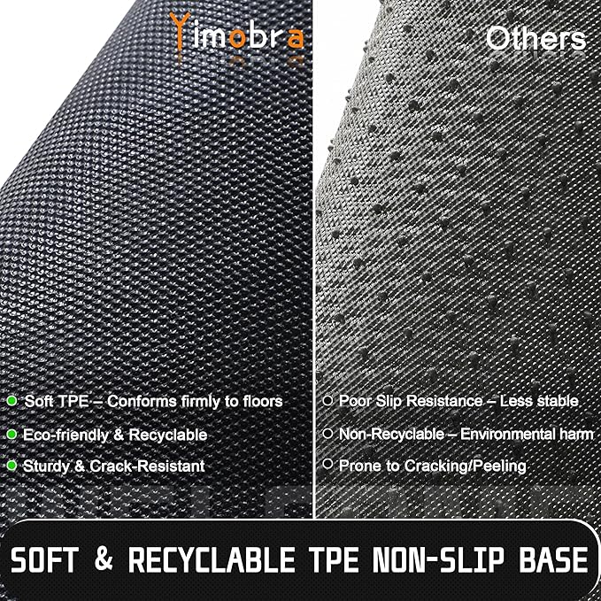 Yimobra Welcome Mat, Heavy Duty Sturdy Door Mats for Home Entrance Outdoor Indoor, Front Doormat for Outside Patio Floor Entry Porch Garage Office, Waterproof, Low Profile, 29.5 x 17, Black Grey