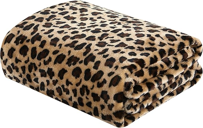 MERRYLIFE Leopard Throw Blanket Decorative Fleece Throw | Ultra-Plush Colorful Oversized | Couch Blanket Travel Lap | Queen Size(90" 90",Cheetah)