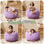 Bean Bag Chairs Teardrop Bean Bag Chair Beanbag Chair with Memory Foam Filled Machine Washable Cover for Living Room, Bedroom (Small,Purple)