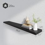 BAMEOS Floating Shelves,40 in W x 8in D Wall Mounted Wooden Shelves with Invisible Brackets Set of 2, Hanging Wall Shelves Decoration for Bedroom, Bathroom, Living Room and Kitchen