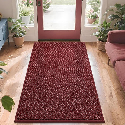 COSY HOMEER-Door-Mat 36"x60" Non Slip Absorbent Entryway Rugs Dirt Trapper Doormats Washable Entrance Mats Low Pile Welcome Floor Mat for Front Back Door and Entry Mats,Red