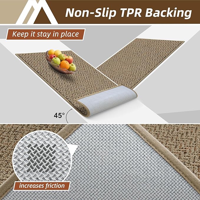 COSY HOMEER-Door-Mat 24"x36" Non Slip Absorbent Entryway Rugs Dirt Trapper Doormats Washable Entrance Mats Low Pile Welcome Floor Mat for Front Back Door and Entry Mats,Taupe