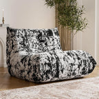 Bean Bag Chair, Fireside Chair Bean Bag Sofa Large Bean Bag Chair for Adults, Bean Bag Chairs for Teens with High Density Comfortable Foam, Memory Foam Bean Bag for Living Room, Bedroom(Black Pattern)