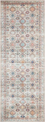 Keen Home Design 2x12 Rug - Machine Washable Runner Rug with Non-Slip Backing, Ideal for Hallway, Entryway, Kitchen, Laundry Room - Vintage, Easy Clean, Durable, Low Pile - (2'6" x 12')
