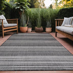 Stripe Outdoor Rug 6x9 Washable Outside Carpet for Indoor Patio Porch Waterproof Easy Cleaning Non Shedding Area Rugs Dark Gray 6 x 9