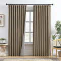 94 Inch Long Blackout Curtains 2 Panels Set Linen Brown,Linen Back Tab Pleated Look Drapes with Hooks,Light Blocking Modern Stylish Curtains for Bedroom Living Room,W50xL94 in Length,Linen