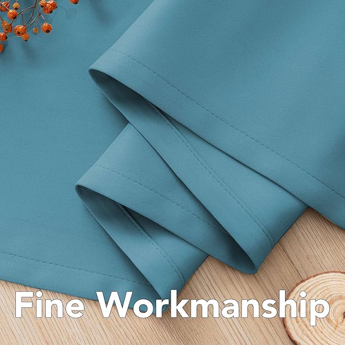 H.VERSAILTEX Window Treatment Blackout Thermal Insulated Room Darkening Solid Grommet Curtains/Drapes for Bedroom (Set of 2 Panels,52 by 63 Inch Long, Storm Blue)