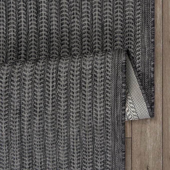 Adiva Rugs Outdoor Indoor Area Rug, Weather Resistant, Easy to Clean, Stain Resistant Floor Mat for Dining Room, Backyard, Deck, Patio (Pebble Weiss, 6' x 9')