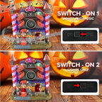 Carnival Funhouse Clown Theme Spooky Halloween Village Multi-Color LED Lights, Motion and Music 9.25" x 5.75" x 9.5"