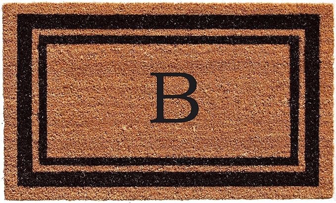 Calloway Mills 152963672B Black Border 36" x 72" Monogram Doormat Letter (B)