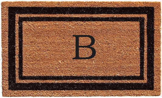 Calloway Mills 152963672B Black Border 36" x 72" Monogram Doormat Letter (B)