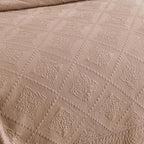MarCielo 3-Piece 100% Cotton Oversized Bedspread Lightweight Quilt Coverlet Embroidery Farmhouse Bedding Set (TK Pale Taupe Camel, Oversized King (118"x106"))
