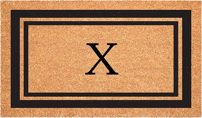 Calloway Mills 152962448 Black Border 24" x 48" Monogram Doormat (Letter X)