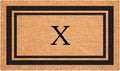 Calloway Mills 152963048X Black Border 30" x 48" Monogram Doormat Letter (X)