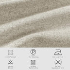 Macochico Ivory White 100% Blackout Linen Curtains 96 Inches Long Pinch Pleated Curtains for Bedroom Living Room Nursery Farmhouse Insulated Sound Reducing Drapery with Tieback 84”Wx96”L 1 Panel