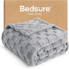 Bedsure GentleSoft Silver Grey Throw Blanket for Couch - Super Soft Cozy Blankets Gifts for Women Men Girls, Cute Small Fleece Throws for Bedroom Home Decor, 50x70 Inches