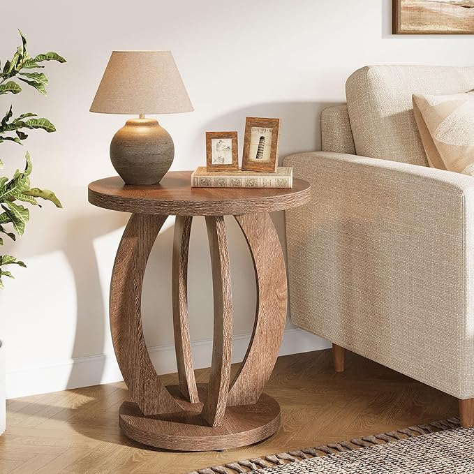 Tribesigns Round Side Table with Storage