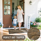 Yimobra Fall Welcome Mat Outdoor Indoor 29.5x17, All-Weather Waterproof Outdoor Mats for Front Door, Non-Slip Low Profile Porch Patio Doormat, Coffee
