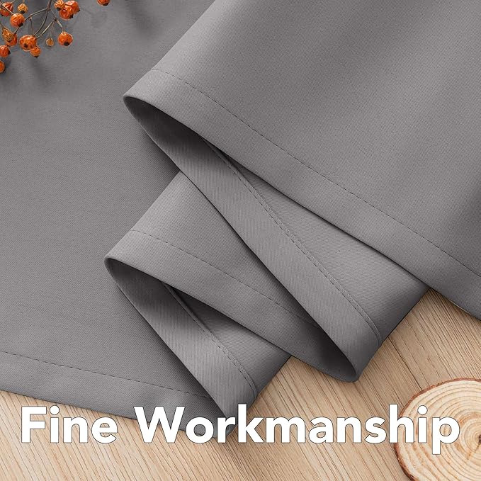 H.VERSAILTEX Blackout Grey Curtains for Bedroom/Living Room, 52" Wide x 63" Long Each Panel,Grommet Top (Set of 2 Panels)