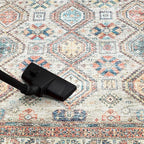 Keen Home Design 5x7 Rug - Machine Washable Area Rug with Non-Slip Backing, Ideal for Living Room, Dining Room, Bedroom - Vintage, Easy Clean, Durable, Low Pile Rug - (5' x 7')