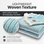 Gold Case Throw Blanket for Couch – 100% Recycled Turkish Cotton Blankets – Elegant Decorative Throw Blankets for Living Room Sofa – Woven Throws for Couch – Vintage Turquoise– 50x60 (Set of 2)