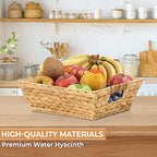 Set of 6 Snack Baskets, Wicker Snack Basket Organizer for Office, Small Wicker Baskets with Handles, (6 Medium Basket)