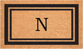 Calloway Mills 152962448 Black Border 24" x 48" Monogram Doormat (Letter N)