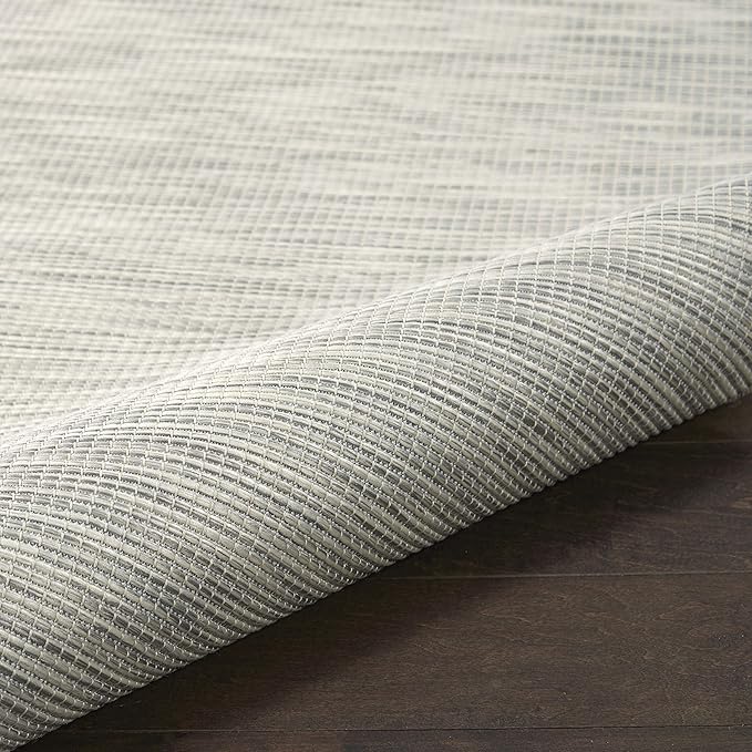 Nourison Positano Indoor/Outdoor Light Grey 6' x Round Area Rug, Easy Cleaning, Non Shedding, Bed Room, Living Room, Dining Room, Backyard, Deck, Patio (6 Round)