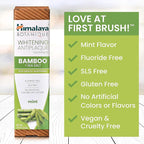 Himalaya Botanique Whitening Antiplaque Toothpaste with Bamboo + Sea Salt, Fluoride Free, for Gentle Whitening, 4 oz, 4 Pack