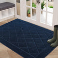 BEQHAUSE Dirt Trapper Door Mat 32" x 48", Doormat Non-Slip Entryway Rugs Washable, Dog Door Mat Stain Resistant and Absorbent Welcome Floor Mat for Front Back Door, Muddy Wet Shoes & Paws, Navy Blue