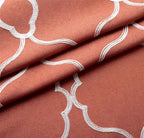 MIUCO Moroccan Embroidered Semi Sheer Curtains Faux Linen Grommet Window Curtains for Girls Room 52 x 63 Inch 2 Panels, Rust