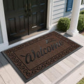 Yimobra Welcome Mat, Heavy Duty Sturdy Door Mats for Home Entrance Outdoor Indoor, Front Doormat for Outside Patio Floor Entry Porch Garage Office, Waterproof, Low Profile, 60 x 36, Coffee