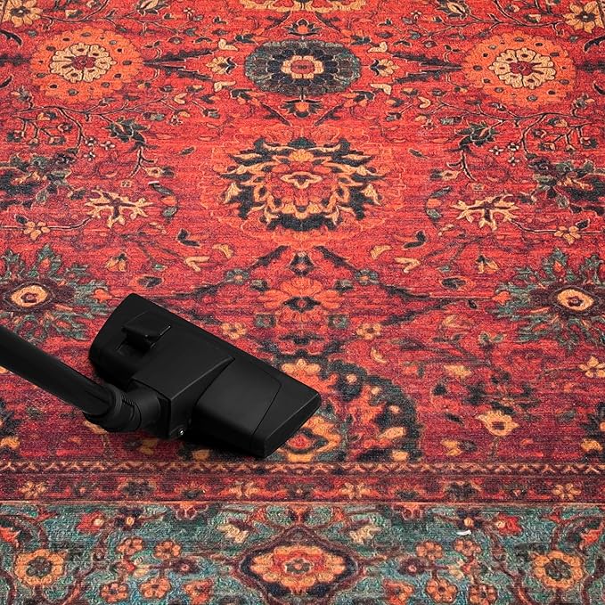 Keen Home Design 2x7 Rug - Machine Washable Runner Rug with Non-Slip Backing, Ideal for Hallway, Entryway, Kitchen, Laundry Room - Vintage, Easy Clean, Durable, Low Pile Rug - (2'6" x 7')